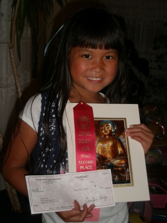 Kasen won 2nd prize for her photo